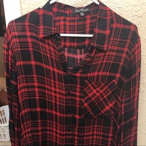 Velvet heart plaid shirt